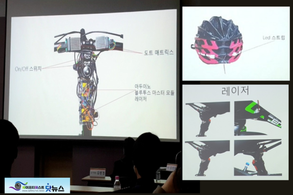 ⓒ핸들의 방향을 조작하는 것만으로 웨어러블을 통해 방향지시가 표시되는 원리이다.