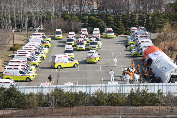 ⓒ대구 두류정수장 구급차 이송 준비/소방청 자료제공
