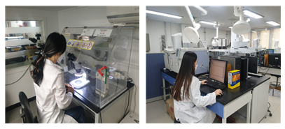 ⓒ석면검사실(좌), 유도결합플라즈마(ICP) (우)/한국산업보건연구소 이미지제공