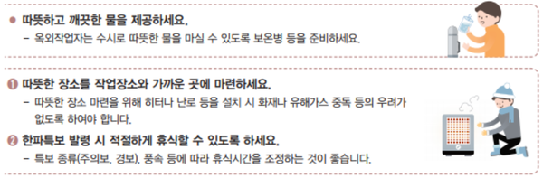 ⓒ산업안전보건공단 한랭질환 예방가이드에서 발췌