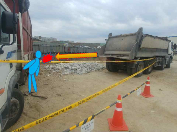 ⓒ사고 당시 상황도/자료출처-고용노동부 천안지청 이근배근로감독관 자료제공