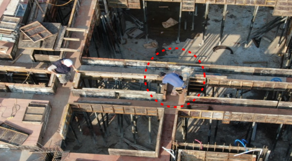 ⓒ드론 활용 근로자 안전보호구 미착용 점검 사례/고용노동부 천안지청 자료제공