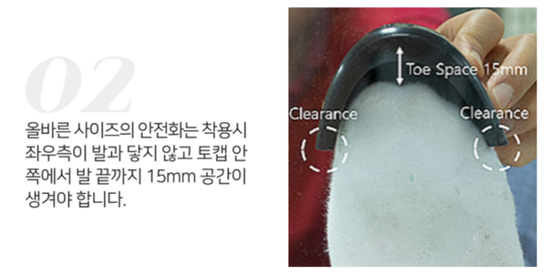 ⓒ스핀업터프 안전화 사이즈 가이드라인