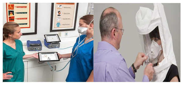 ⓒ좌측 사진-밀착검사장비 중 하나인 Portacount (출처 TSI 홈페이지), 우측 사진- 밀착검사장비 중 하나인 FT-10 (출처 3M 홈페이지)