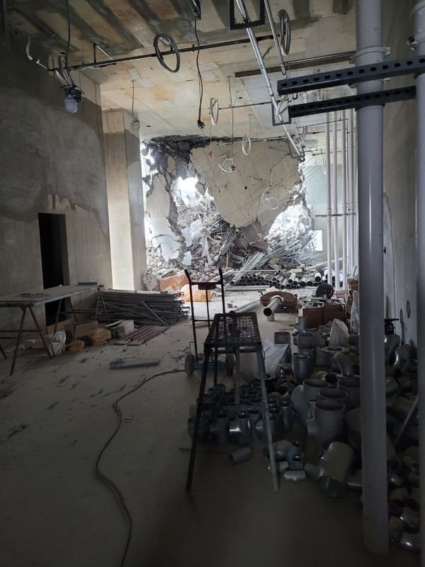 광주 화정 아이파크 신축공사 붕괴현장 내부 모습  출처 : 익명 요청 독자제공