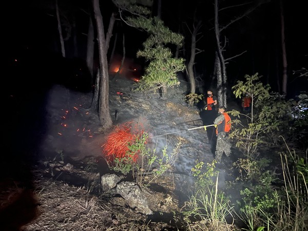 ⓒ6월 1일 의용소방대의 야간 진압활동 모습/출처- 소방청
