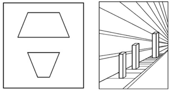 ⓒ기하학적 차기와 원근착시
