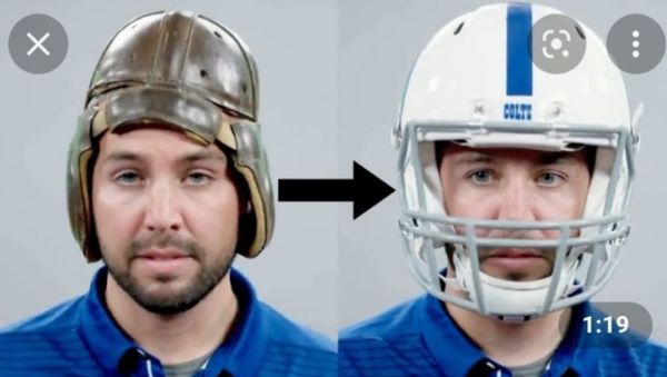 ⓒ1920년부터 1950년 까지 30년동안 사용했던 가죽헬멧