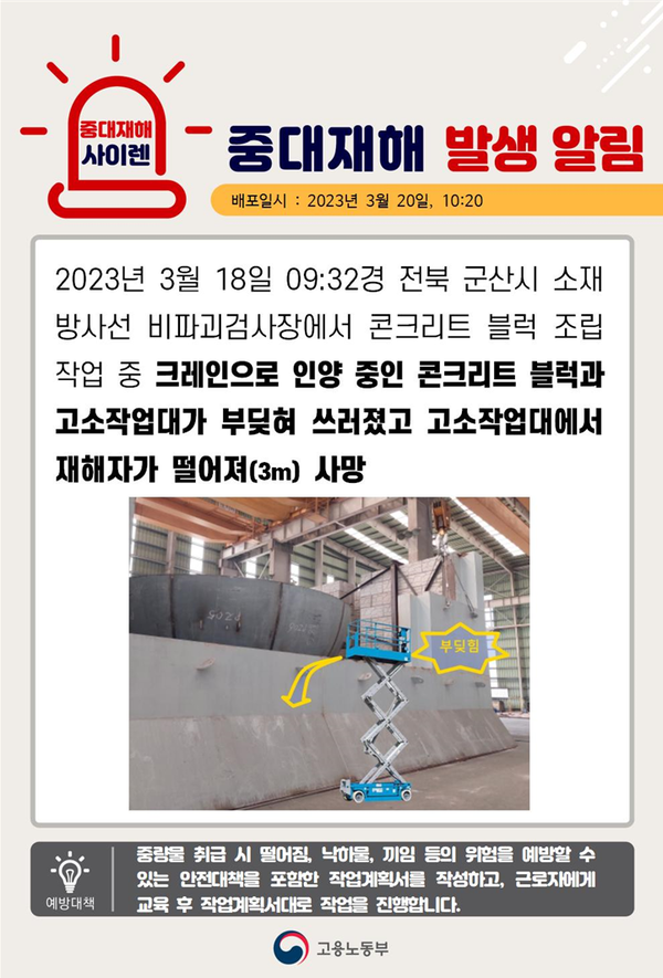 ⓒ출처- 고용노동부 중대재해 사이렌