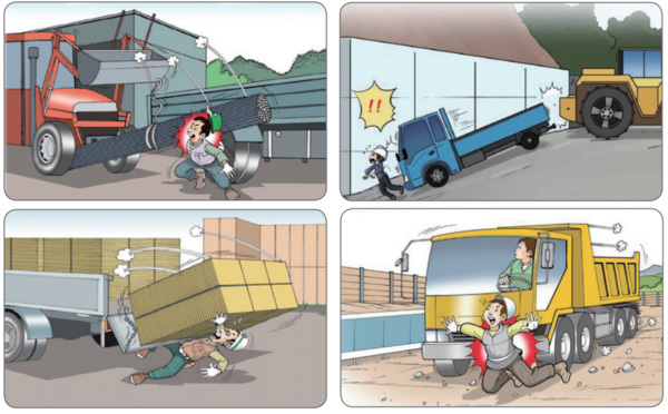 ⓒ 화물자동차 관련 사고 그림 /출처-한국산업안전보건공단