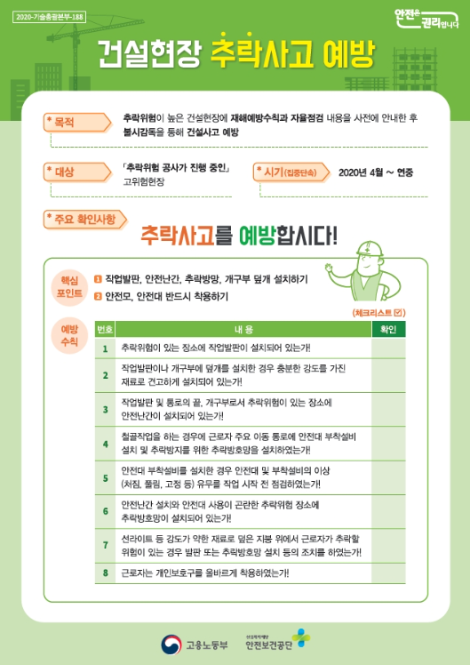 ⓒ건설현장 추락사고 예방/출처-고용노동부,안전보건공단