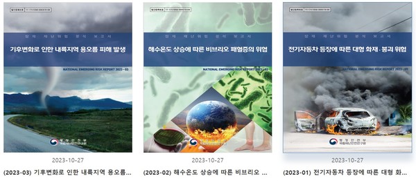 ⓒ 잠재 재난 위험요소 분석보고서 표지 - 출처 : 국립재난안전연구원 누리집