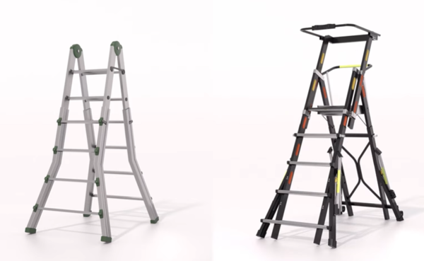 ⓒ A형 사다리와 K-사다리의 비교사진 / 출처-안전보건공단 산업안전보건연구원