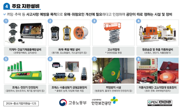 ⓒ주요 지원설비/ 출처- 고용노동부