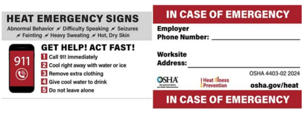 ⓒ High Temperature Checklist, OSHA.