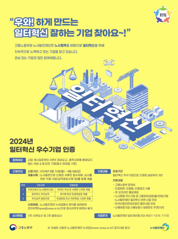 ⓒ 2024년 일터혁신 우수기업 인증 포스터 / 노사발전재단
