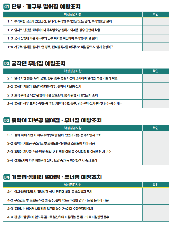 ⓒ고용노동부 2024 해빙기 건설현장 안전보건 길잡이