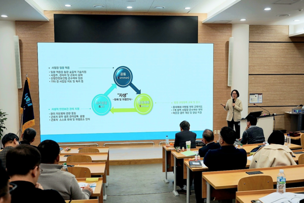 ⓒ염주 창조보건안전센터 대표가 ‘보건시장 동향 및 발전방향’을 주제로 발표하는 모습/사진- 세이프티퍼스트닷뉴스