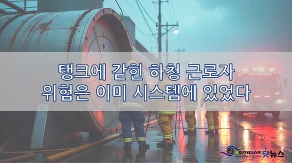[AI 생성 이미지] 본 이미지는 기사 내용 이해를 돕기 위해 AI로 생성된 가상 이미지임. 실제 사고 현장이나 관련 시설과 무관함. /ⓒ 세이프티퍼스트뉴스(생성 책임자: 김단아), FREEPIK AI 활용.