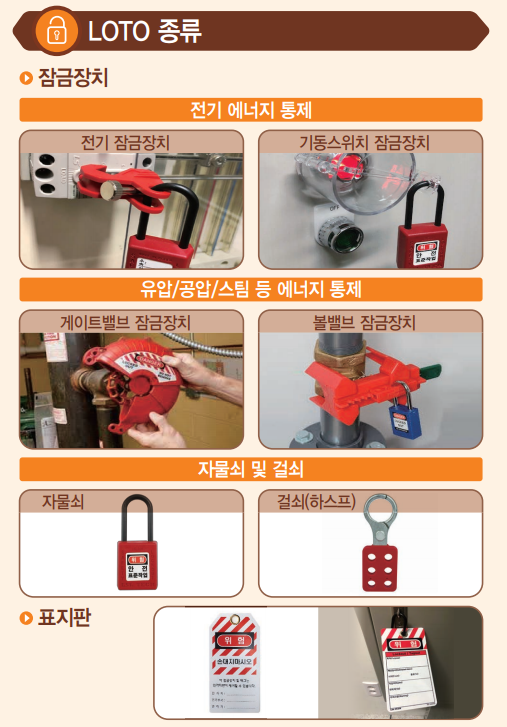 ⓒ잠금장치(Lock Out Tag Out) 작업절차/출처-안전보건공단